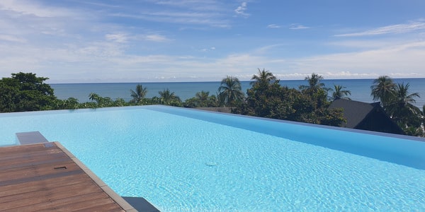 Rooftop swimming pool at one of Koh Chang's resorts