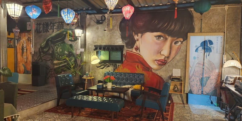 In the Mood for Love Koh Kood interior sofa wall paintings bar koh kood nightlife