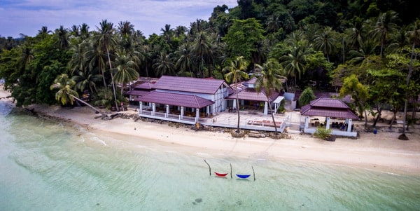 aerial view resort koh lao ya islands near koh chang